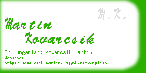 martin kovarcsik business card